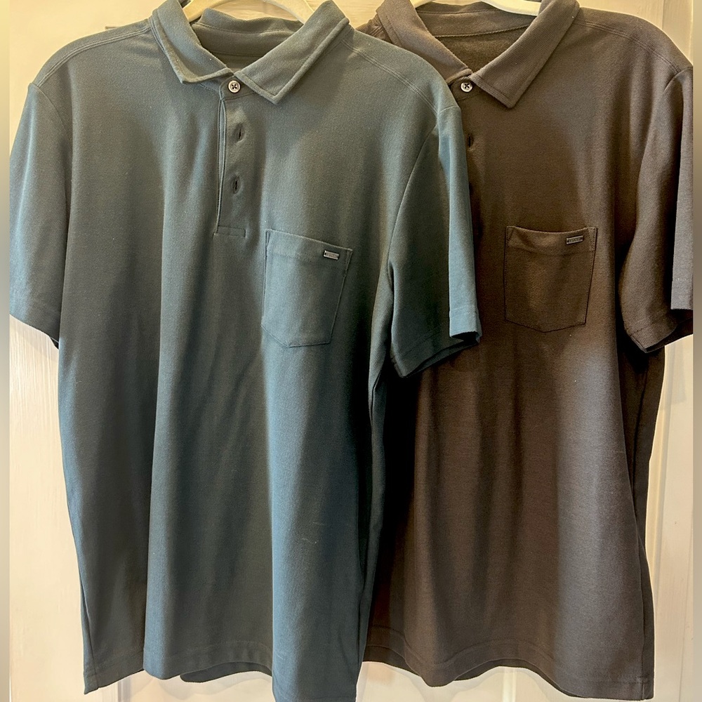 Two Black and Blue Shirts